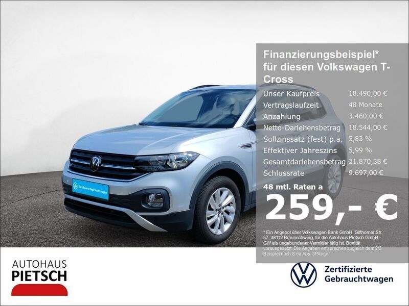 Silber Gebraucht 2020 VW T-Cross Life SUV | 18.490 € (Fairer Preis) - Bild 1/3