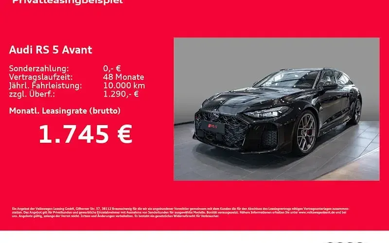 Neu Audi RS5 Ambiente 639 PS (469 kW) 2026 Schwarz Kombi