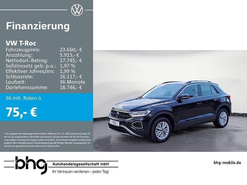 Schwarz Gebraucht 2024 VW T-Roc Life SUV | 23.660 € (Fairer Preis) - Bild 1/4