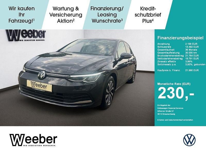 Uranograu (metallic) Gebraucht 2022 VW Golf VIII Active Limousine | 21.990 € (Guter Preis) - Bild 1/4