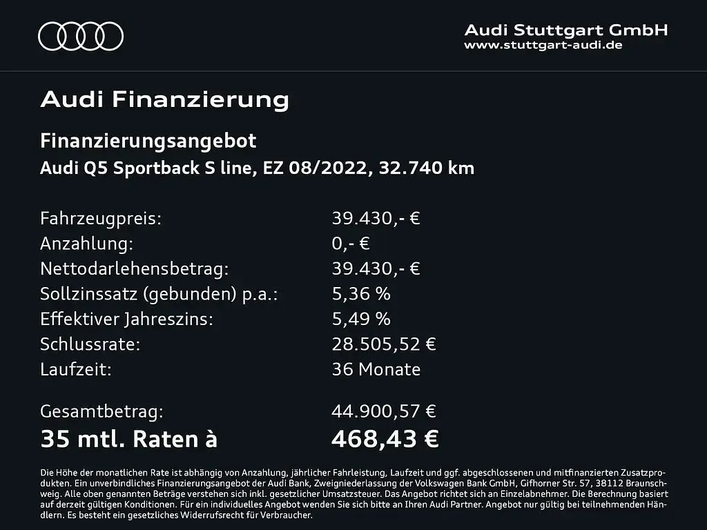 Gebraucht Audi Q5 Sportback S-Line 204 PS (150 kW) 2022 Blau SUV