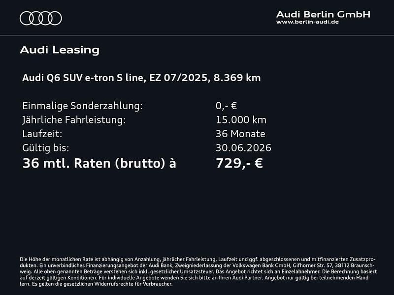 Gebraucht Audi Q6 e-tron Ambiente 284 kW (387 PS) 2025 Plasmablau metallic SUV