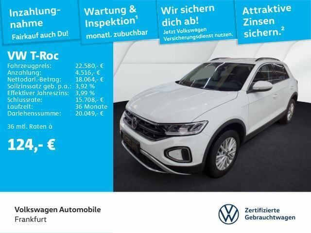 Pure white Gebraucht 2024 VW T-Roc Life SUV | 22.580 € (Guter Preis) - Bild 1/4