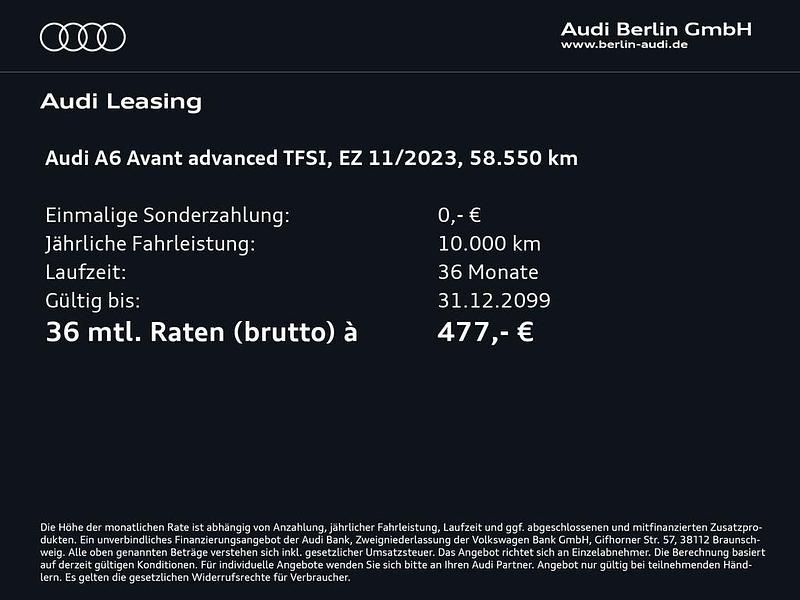 Second-hand Audi A6 Advanced Plus 265 CP (194 kW) 2023 Negru Break