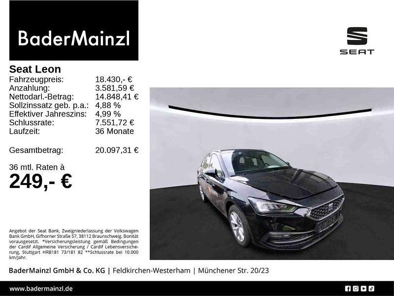 Midnight schwarz metallic Gebraucht 2022 Seat Leon ST Style Kombi | 18.430 € (Fairer Preis) - Bild 1/3