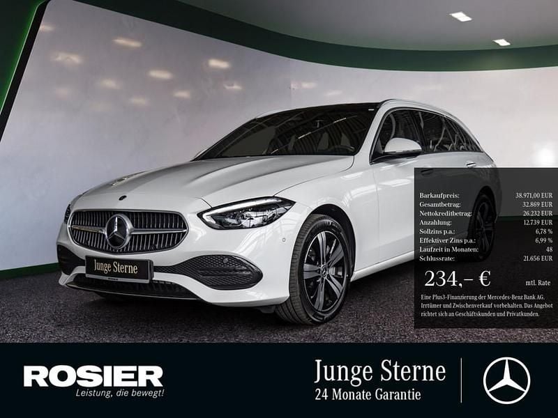 Weiss / polarweiß Gebraucht 2024 Mercedes C300 Advanced Plus Kombi | 38.971 € (Superpreis) - Bild 1/3