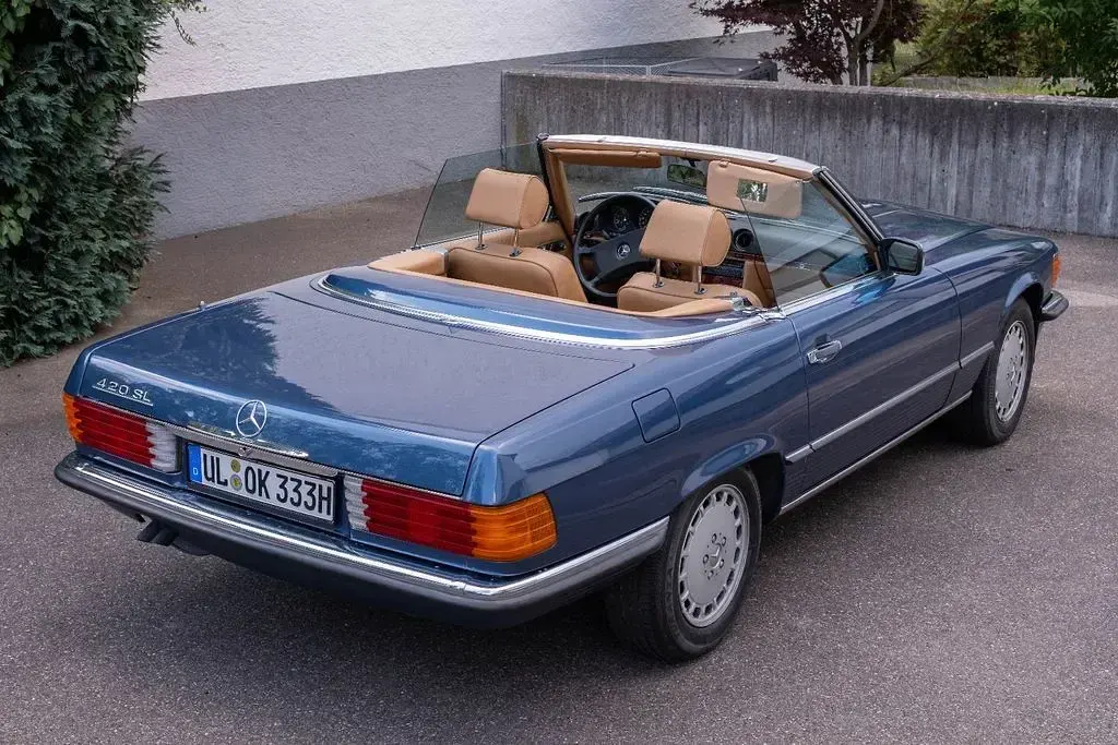 Gebraucht Mercedes SL420 218 PS (160 kW) 1986 Blau Cabrio