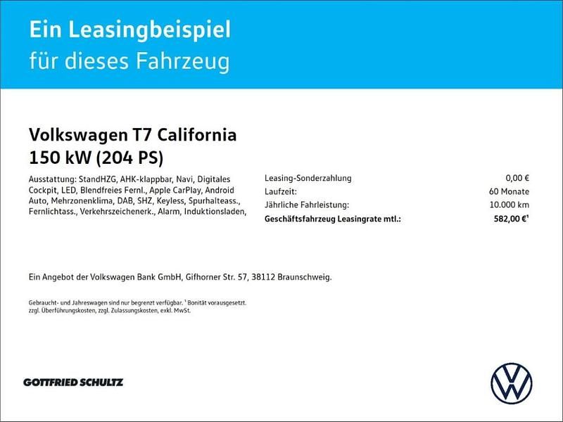 Neu VW California Beach 204 PS (150 kW) 2025 Indiumgrau metallic Van