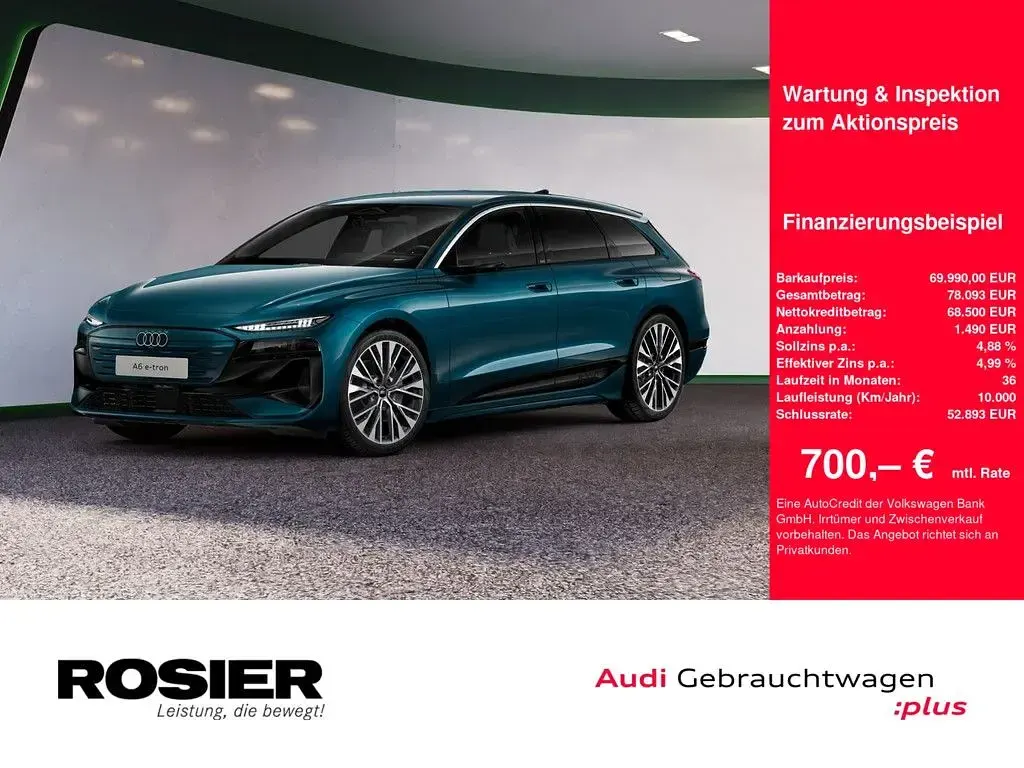 Brugt Audi A6 e-tron Performance 269 kW (367 HK) 2025 Blå Stationcar