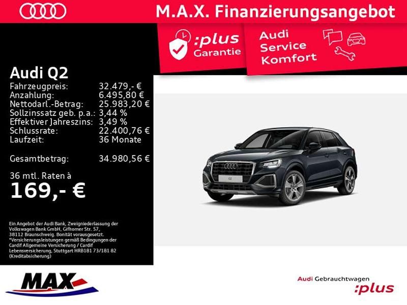 Manhattangrau metallic Gebraucht 2025 Audi Q2 Advanced Plus SUV | 32.479 € (Etwas zu teuer) - Bild 1/3