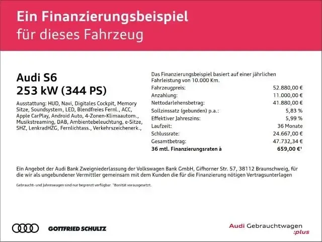 Gebraucht Audi S6 Design 344 PS (253 kW) 2024 Grau Kombi