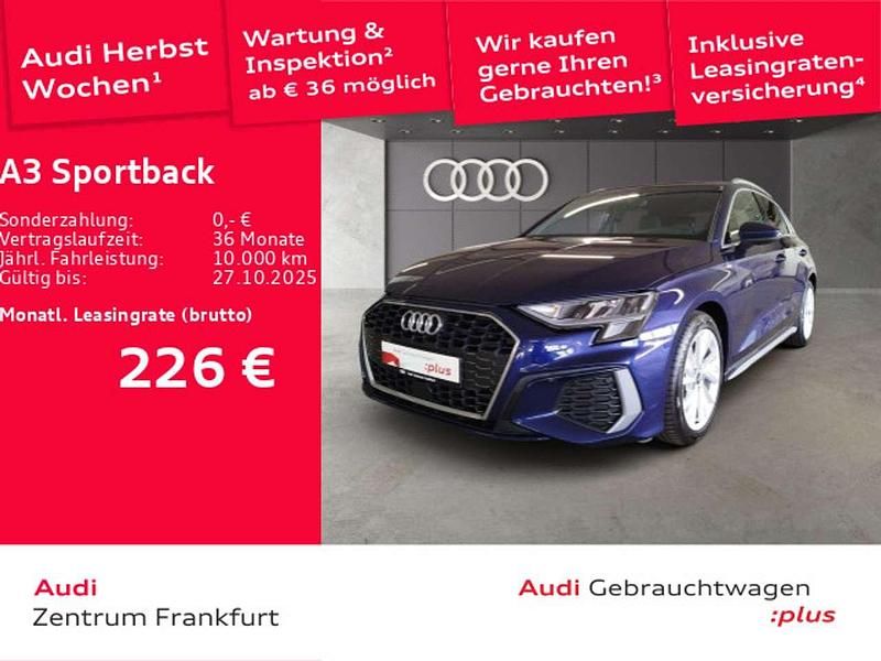 Navarrablau metallic Gebraucht 2024 Audi A3 S-Line Limousine | 27.169 € - Bild 1/2