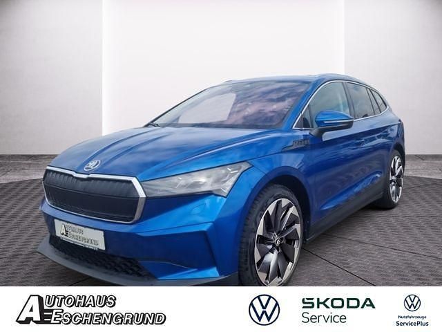 Blau (raceblau metallic) met. Gebraucht 2021 Skoda Enyaq iV Suite SUV | 30.889 € (Guter Preis) - Bild 1/4