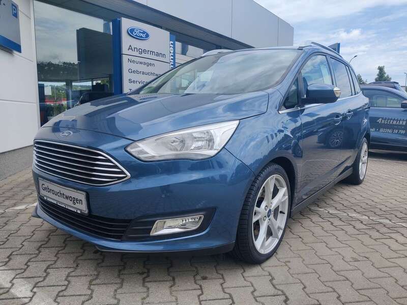 Chromablau Gebraucht 2018 Ford Grand C-Max Titanium Van / Kleinbus | 15.990 € (Fairer Preis) - Bild 1/4