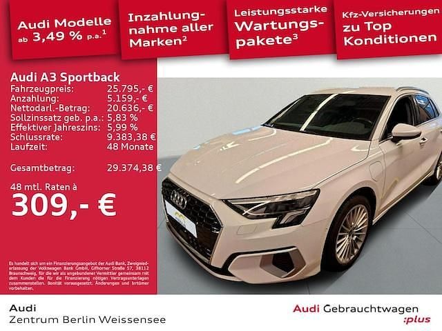 Ibisweiß Gebraucht 2023 Audi A3 Sportback e-tron Advanced Plus Kleinwagen | 25.795 € (Fairer Preis) - Bild 1/4