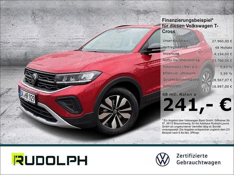 Kings red metallic Gebraucht 2025 VW T-Cross Goal SUV | 27.960 € (Fairer Preis) - Bild 1/4