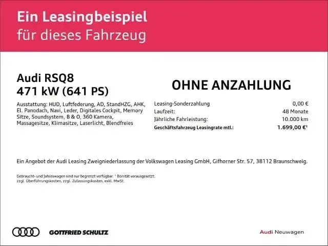 Neu Audi RS Q8 Performance 640 PS (470 kW) 2026 Schwarz SUV