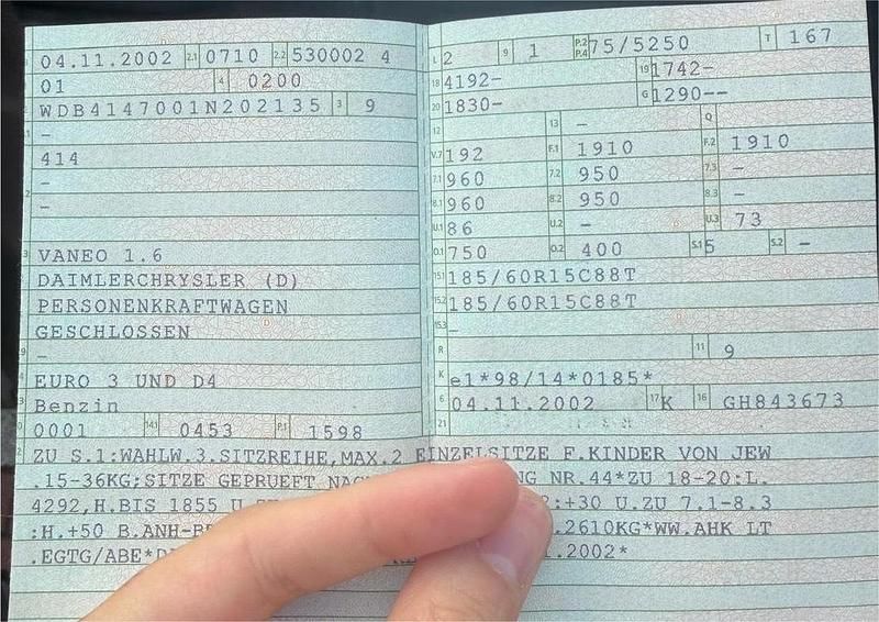 Gebraucht Mercedes Vaneo 102 PS (75 kW) 2002 Schwarz Van / Kleinbus