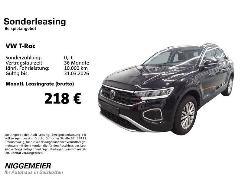 Gebraucht VW T-Roc Life 116 PS (85 kW) 2024 Deep black perleffekt (metallic) SUV