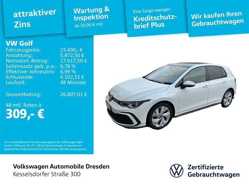 Weiß Gebraucht 2021 VW Golf GTE Limousine | 23.490 € (Teuer) - Bild 1/4