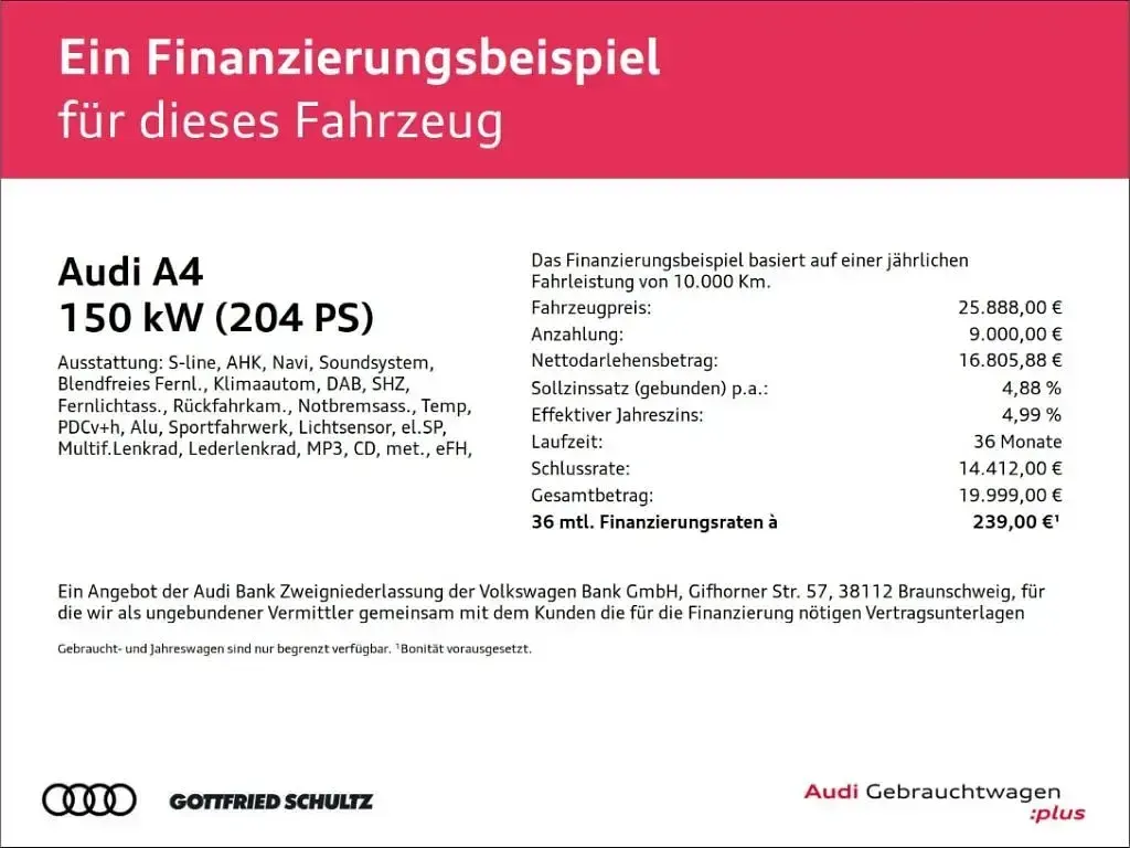 Gebraucht Audi A4 S-Line 204 PS (150 kW) 2023 Weiss Kombi