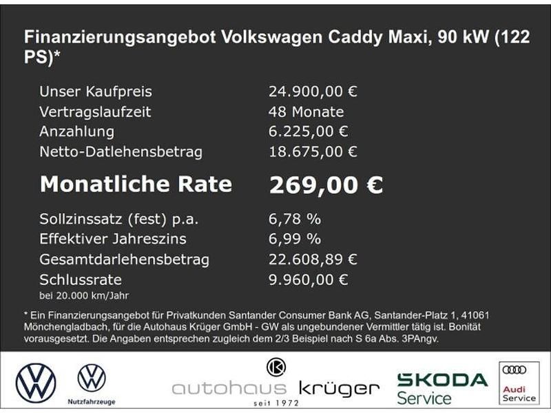 Gebraucht VW Caddy Maxi Life 122 PS (89 kW) 2022 Schwarz Van / Kleinbus