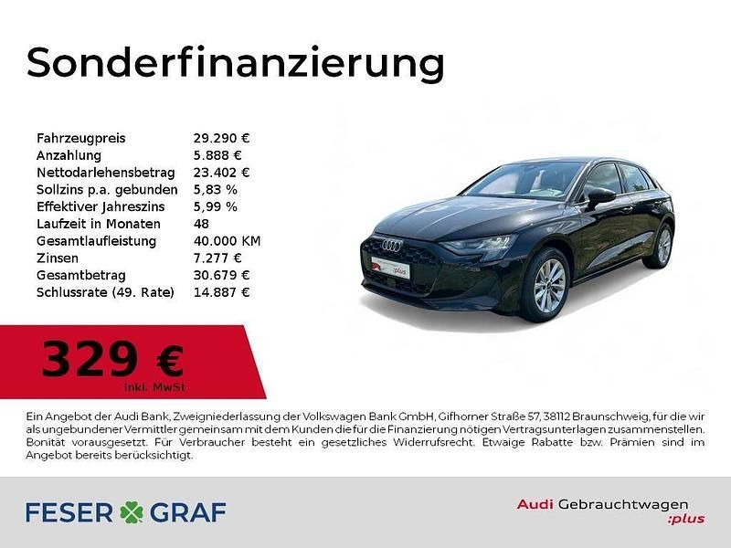 Brillantschwarz Gebraucht 2024 Audi A3 Ambiente Limousine | 29.290 € (Superpreis) - Bild 1/4