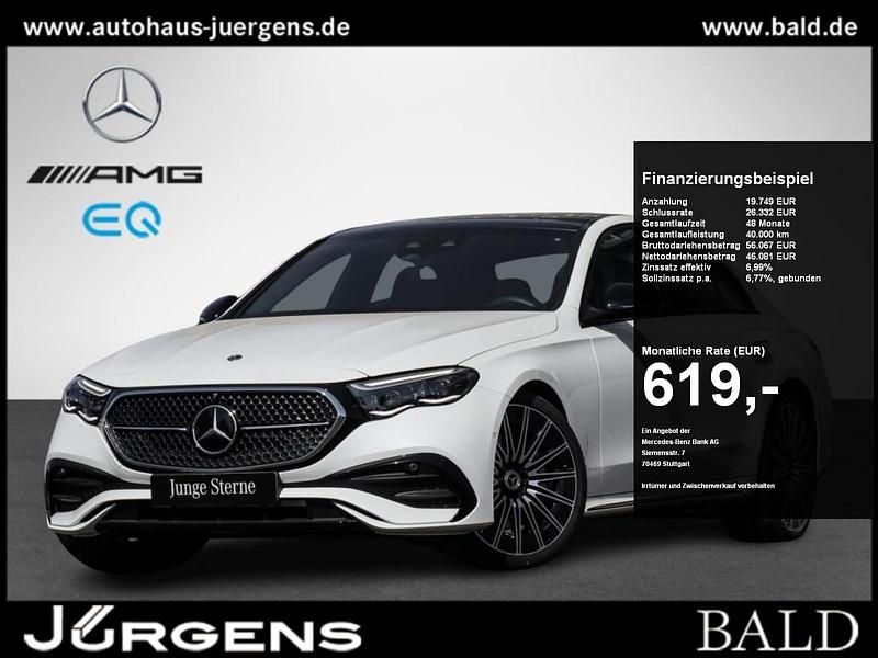Weiss manufaktur opalithweiss bright Gebraucht 2024 Mercedes E200 AMG Limousine | 65.550 € (Teuer) - Bild 1/4