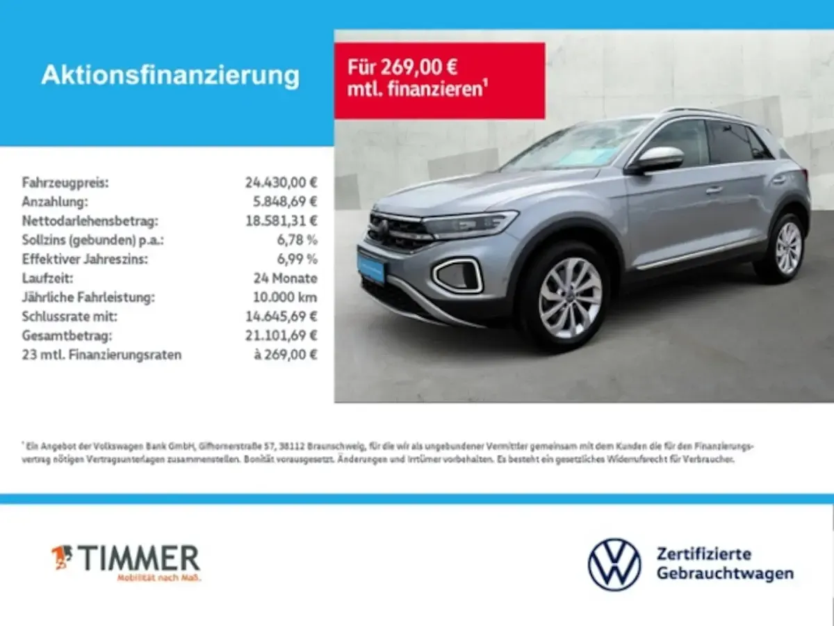 Occasion VW T-Roc Style 150 ch (110 kW) 2023 Argent SUV