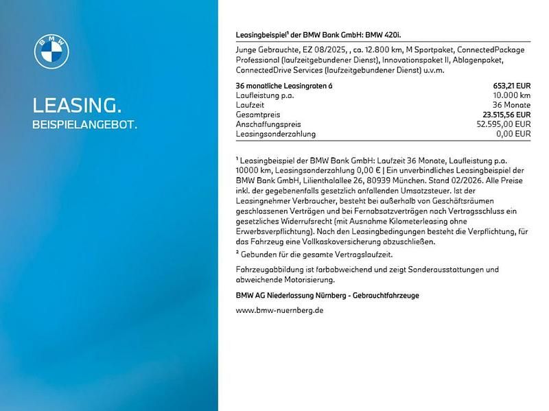 Gebraucht BMW 420 Gran Coupé M Sport 184 PS (135 kW) 2025 Blau Coupé