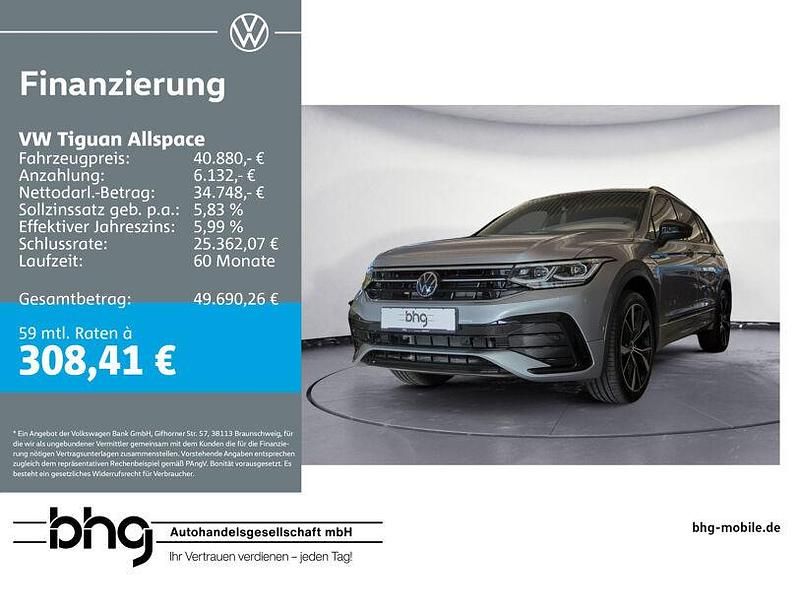 Silber Gebraucht 2024 VW Tiguan Allspace R-line SUV | 40.880 € (Fairer Preis) - Bild 1/4