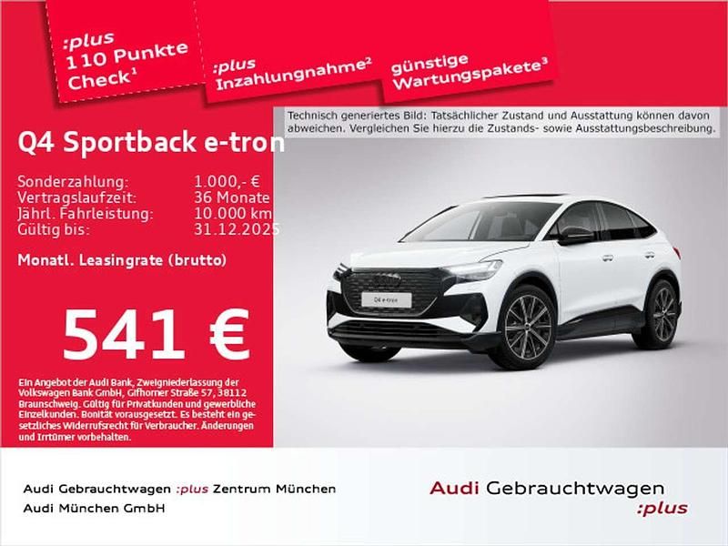 Gletscherweiß metallic Gebraucht 2025 Audi Q4 e-tron S-Line SUV | 57.439 € (Fairer Preis) - Bild 1/2