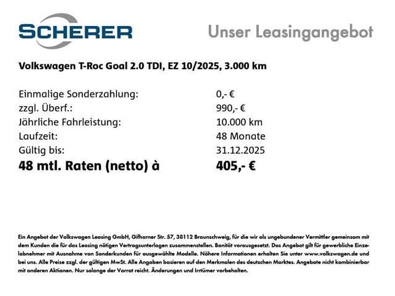 Usata VW T-Roc Goal 150 CV (110 kW) 2025 Bianco SUV