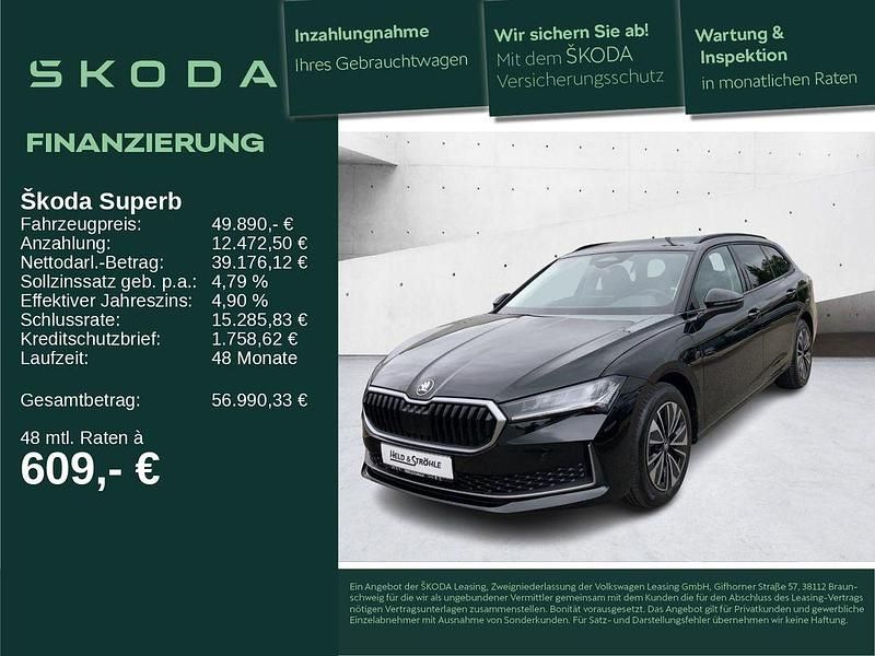 Onyxschwarz metallic Neu 2025 Skoda Superb Selection Kombi | 49.890 € (Fairer Preis) - Bild 1/4
