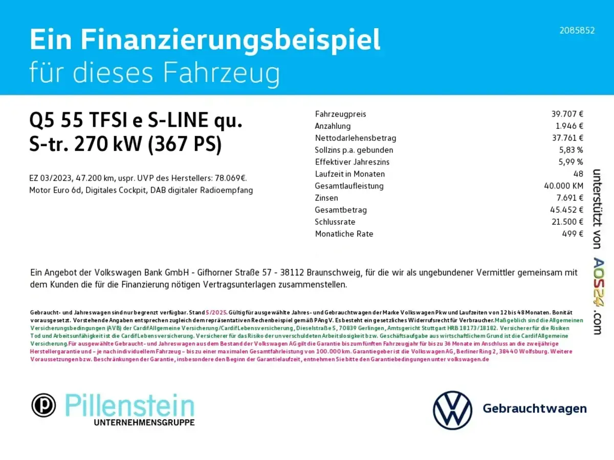 Gebraucht Audi Q5 S-Line 367 PS (269 kW) 2023 Silber SUV