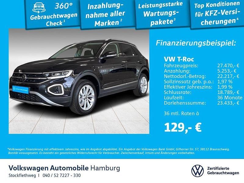Schwarz Gebraucht 2024 VW T-Roc Style SUV | 30.830 € (Fairer Preis) - Bild 1/3