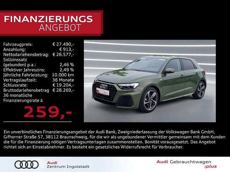 Distriktgrün metallic Gebraucht 2025 Audi A1 Sportback S-Line Kleinwagen | 27.490 € (Etwas zu teuer) - Bild 1/3