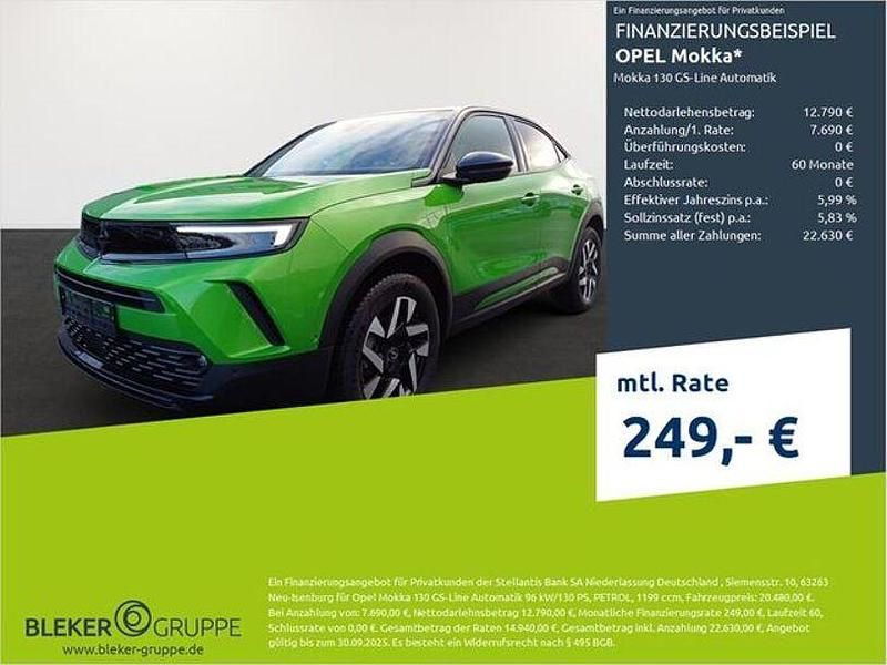 Ikone grün (metallic Gebraucht 2023 Opel Mokka GS Line SUV | 19.880 € (Guter Preis) - Bild 1/3