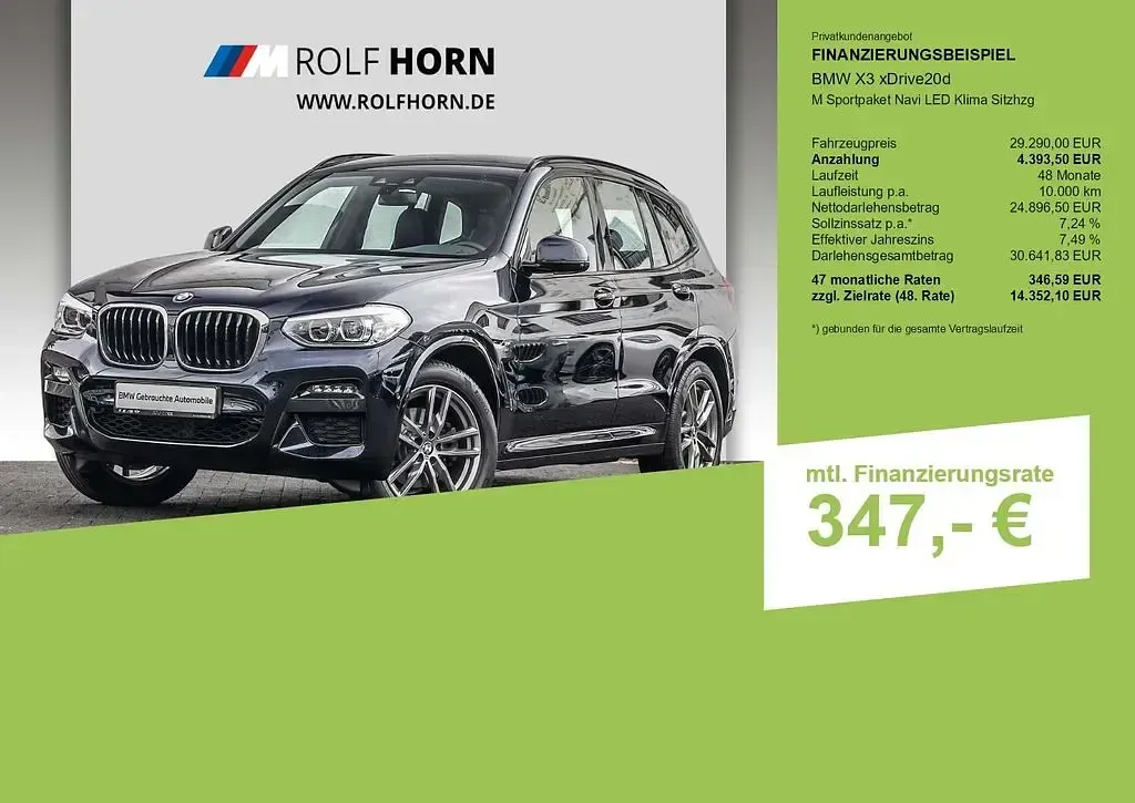 Gebraucht BMW X3 M Sport 190 PS (139 kW) 2021 M carbonschwarz SUV
