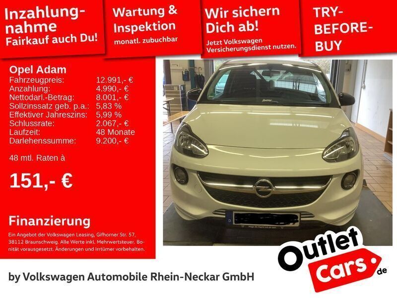 Weiß Gebraucht 2018 Opel Adam S Kleinwagen | 12.991 € (Fairer Preis) - Bild 1/2