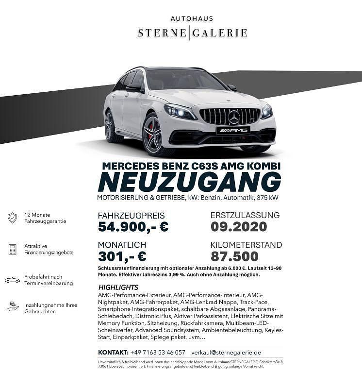 Gebraucht Mercedes C63 AMG AMG 510 PS (375 kW) 2020 Weiß Limousine