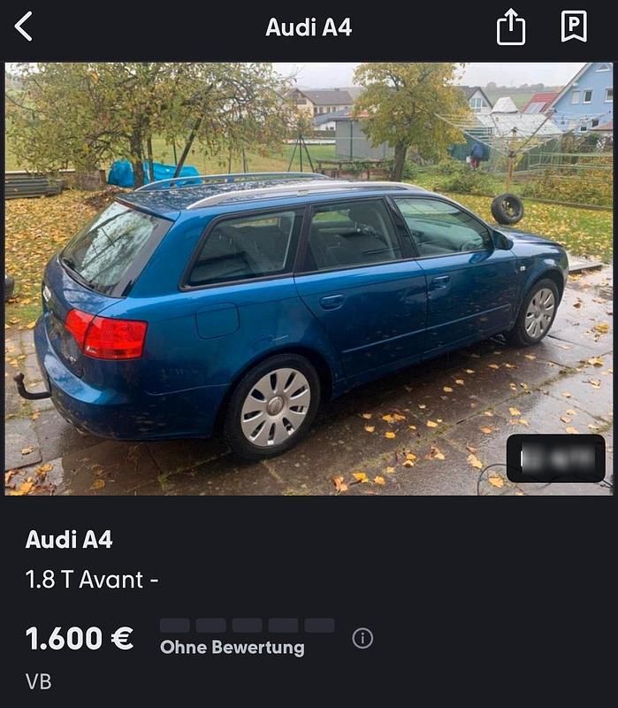 Blau Gebraucht 2005 Audi A4 Kombi | 1.499 € (Superpreis) - Bild 1/4