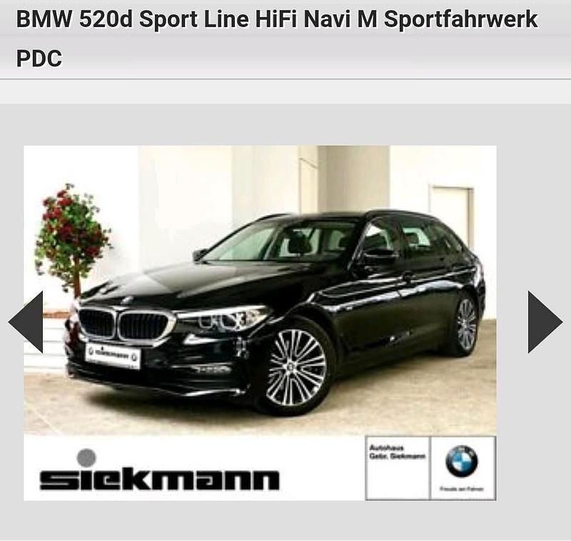 Schwarz Gebraucht 2017 BMW 520 Kombi | 25.000 € (Teuer) - Bild 1/4