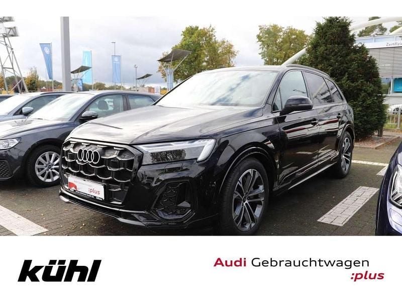 Mythosschwarz metallic Gebraucht 2024 Audi Q7 S-Line SUV | 64.980 € (Superpreis) - Bild 1/3