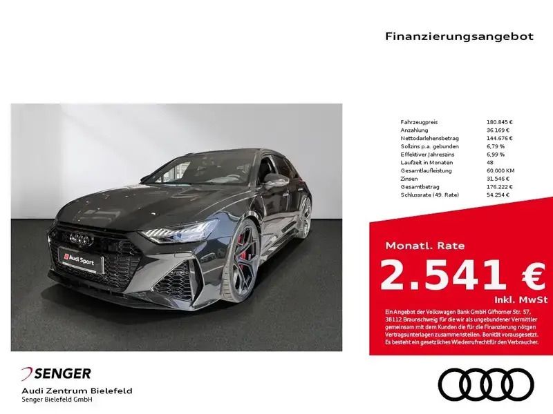 Schwarz Neu 2025 Audi RS6 Performance Kombi | 180.845 € - Bild 1/1