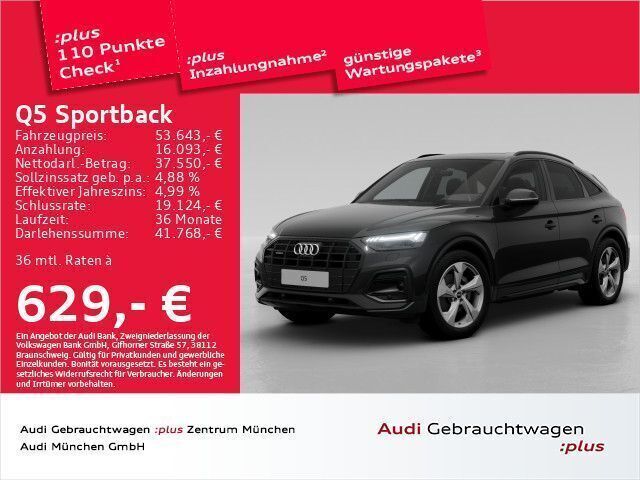 Mythosschwarz metallic Gebraucht 2024 Audi Q5 Sportback Advanced SUV | 53.643 € (Teuer) - Bild 1/2