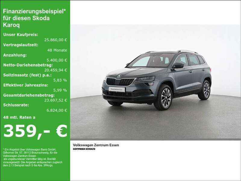 Quarzgrau metallic Gebraucht 2021 Skoda Karoq Drive SUV | 26.460 € (Guter Preis) - Bild 1/4