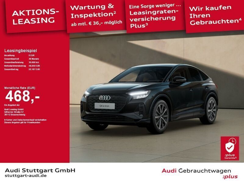 Mythosschwarz metallic Gebraucht 2024 Audi Q4 Sportback e-tron Sport SUV | 48.940 € - Bild 1/2