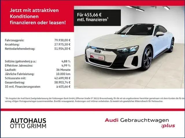 Ibisweiß Gebraucht 2024 Audi e-tron GT quattro Ambiente Limousine | 78.890 € (Fairer Preis) - Bild 1/4