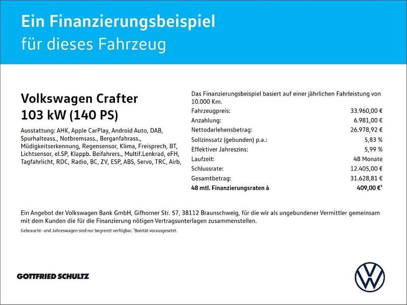 Gebraucht VW Crafter 140 PS (102 kW) 2024 Weiss Van